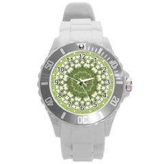 Mandala Center Strength Motivation Round Plastic Sport Watch (l) by Amaryn4rt