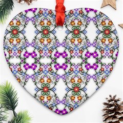 Floral Ornament Baby Girl Design Ornament (heart) by Amaryn4rt