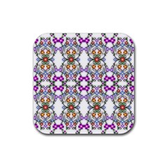 Floral Ornament Baby Girl Design Rubber Coaster (square)  by Amaryn4rt