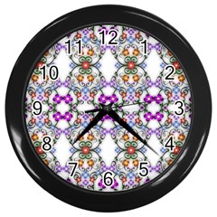 Floral Ornament Baby Girl Design Wall Clocks (black) by Amaryn4rt