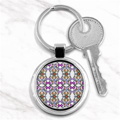 Floral Ornament Baby Girl Design Key Chains (round)  by Amaryn4rt