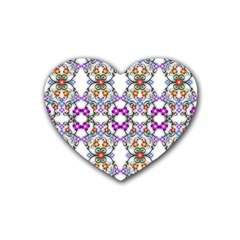 Floral Ornament Baby Girl Design Heart Coaster (4 Pack)  by Amaryn4rt