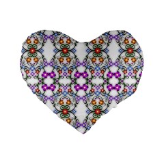 Floral Ornament Baby Girl Design Standard 16  Premium Heart Shape Cushions by Amaryn4rt