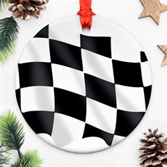 Flag Chess Corse Race Auto Road Ornament (round) by Amaryn4rt