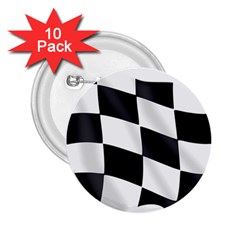 Flag Chess Corse Race Auto Road 2 25  Buttons (10 Pack)  by Amaryn4rt