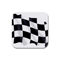 Flag Chess Corse Race Auto Road Rubber Square Coaster (4 Pack)  by Amaryn4rt