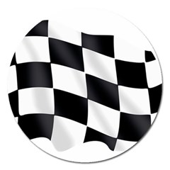 Flag Chess Corse Race Auto Road Magnet 5  (round)