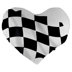 Flag Chess Corse Race Auto Road Large 19  Premium Heart Shape Cushions by Amaryn4rt