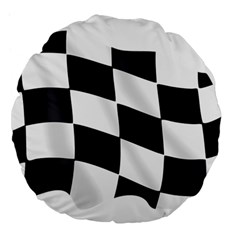 Flag Chess Corse Race Auto Road Large 18  Premium Flano Round Cushions by Amaryn4rt