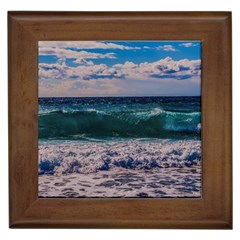 Wave Foam Spray Sea Water Nature Framed Tiles by Amaryn4rt