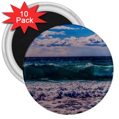 Wave Foam Spray Sea Water Nature 3  Magnets (10 Pack) 