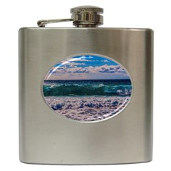 Wave Foam Spray Sea Water Nature Hip Flask (6 Oz) by Amaryn4rt