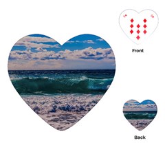 Wave Foam Spray Sea Water Nature Playing Cards (heart)  by Amaryn4rt