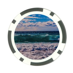 Wave Foam Spray Sea Water Nature Poker Chip Card Guard by Amaryn4rt