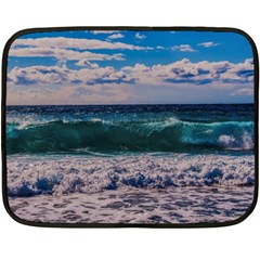 Wave Foam Spray Sea Water Nature Double Sided Fleece Blanket (mini)  by Amaryn4rt