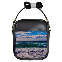 Wave Foam Spray Sea Water Nature Girls Sling Bags