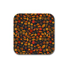 Pattern Background Ethnic Tribal Rubber Square Coaster (4 Pack) 