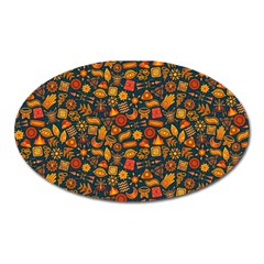 Pattern Background Ethnic Tribal Oval Magnet