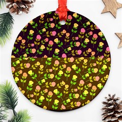 Flowers Roses Floral Flowery Ornament (round) by Amaryn4rt