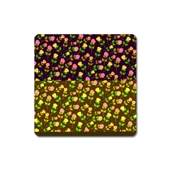 Flowers Roses Floral Flowery Square Magnet by Amaryn4rt