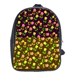 Flowers Roses Floral Flowery School Bags(large)  by Amaryn4rt