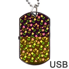 Flowers Roses Floral Flowery Dog Tag Usb Flash (one Side) by Amaryn4rt