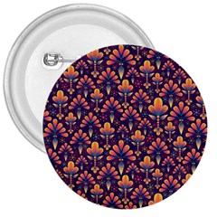 Abstract Background Floral Pattern 3  Buttons