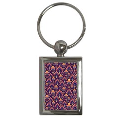 Abstract Background Floral Pattern Key Chains (rectangle)  by Amaryn4rt