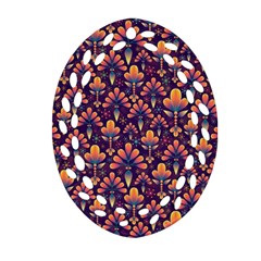 Abstract Background Floral Pattern Oval Filigree Ornament (two Sides) by Amaryn4rt