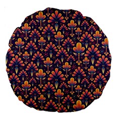 Abstract Background Floral Pattern Large 18  Premium Round Cushions by Amaryn4rt