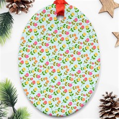 Flowers Roses Floral Flowery Ornament (Oval)