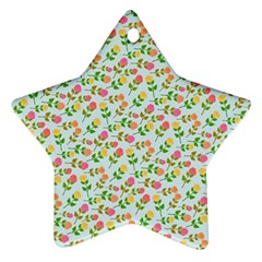 Flowers Roses Floral Flowery Ornament (Star)