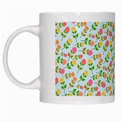 Flowers Roses Floral Flowery White Mugs