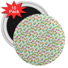 Flowers Roses Floral Flowery 3  Magnets (10 pack) 