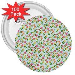 Flowers Roses Floral Flowery 3  Buttons (100 pack) 