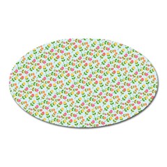 Flowers Roses Floral Flowery Oval Magnet by Amaryn4rt