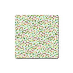 Flowers Roses Floral Flowery Square Magnet by Amaryn4rt