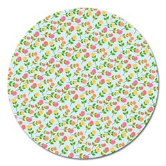 Flowers Roses Floral Flowery Magnet 5  (Round)