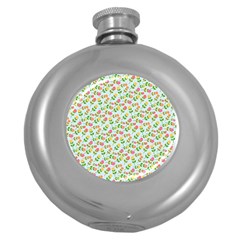 Flowers Roses Floral Flowery Round Hip Flask (5 oz)