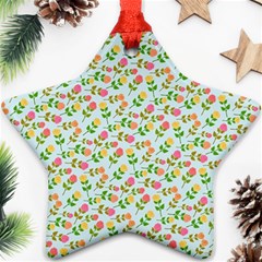 Flowers Roses Floral Flowery Star Ornament (Two Sides)