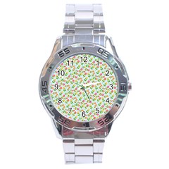 Flowers Roses Floral Flowery Stainless Steel Analogue Watch