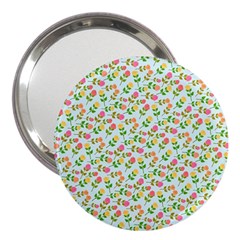 Flowers Roses Floral Flowery 3  Handbag Mirrors