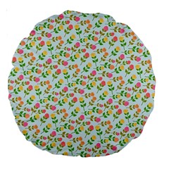 Flowers Roses Floral Flowery Large 18  Premium Round Cushions