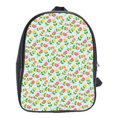 Flowers Roses Floral Flowery School Bags (XL) 