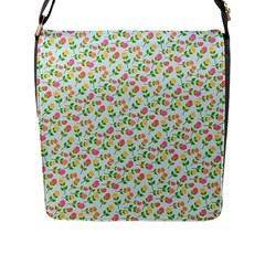 Flowers Roses Floral Flowery Flap Messenger Bag (L) 