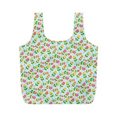 Flowers Roses Floral Flowery Full Print Recycle Bags (M) 