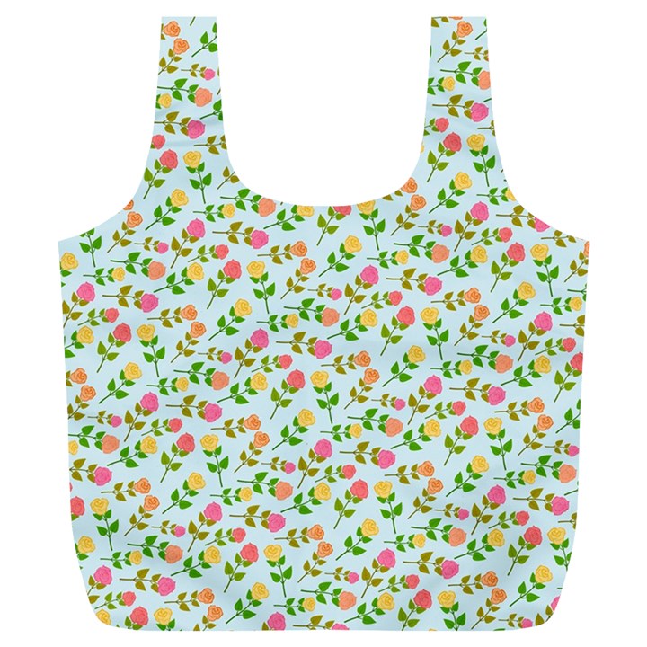 Flowers Roses Floral Flowery Full Print Recycle Bags (L) 