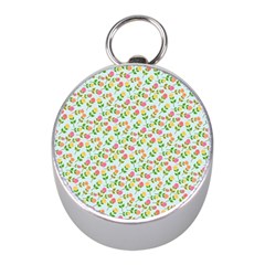 Flowers Roses Floral Flowery Mini Silver Compasses