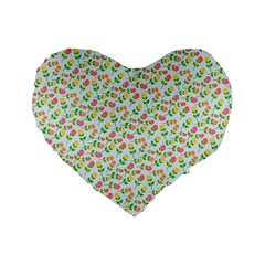 Flowers Roses Floral Flowery Standard 16  Premium Flano Heart Shape Cushions