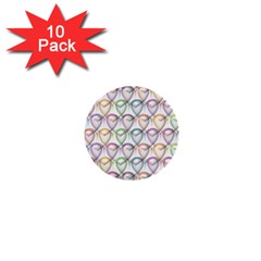 Valentine Hearts 3d Valentine S Day 1  Mini Buttons (10 Pack)  by Amaryn4rt